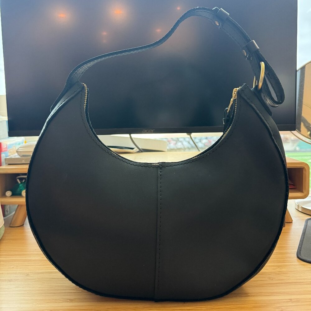 Portland Leather Goods Nora Shoulder Bag - Smooth Black